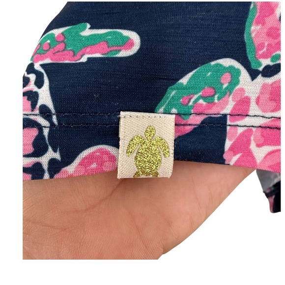 SIMPLY SOUTHERN WOMEN'S BLUE OFF SHOULDER BLOUSE TURTLE PRINT‎ SIZE L - Picture 5 of 7